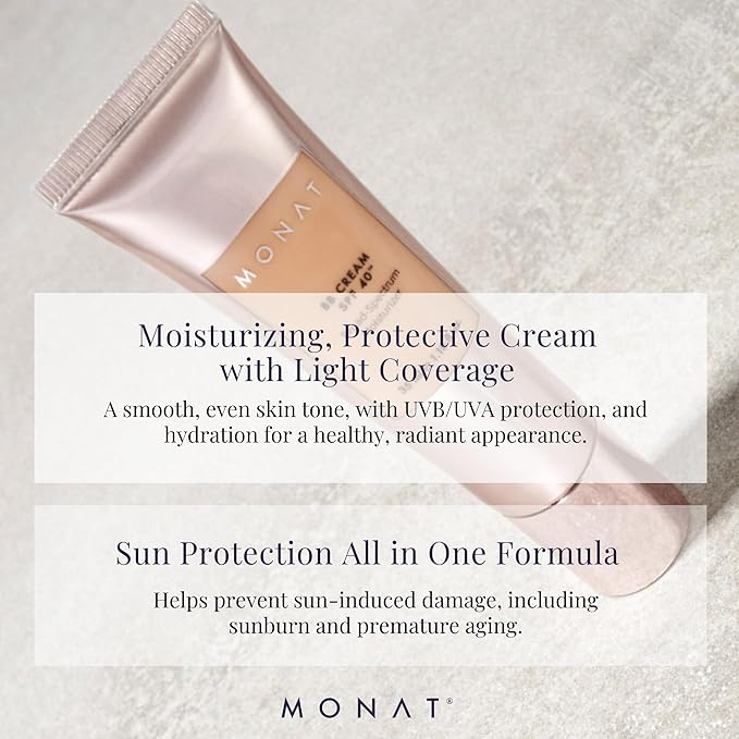 Monat BB Cream SPF 40 - Sand Broad-Spectrum Moisturizer, Lightweight Tinted Coverage, Fragrance-Free, 35ml/1.18 fl. oz.-VivaGrace Women