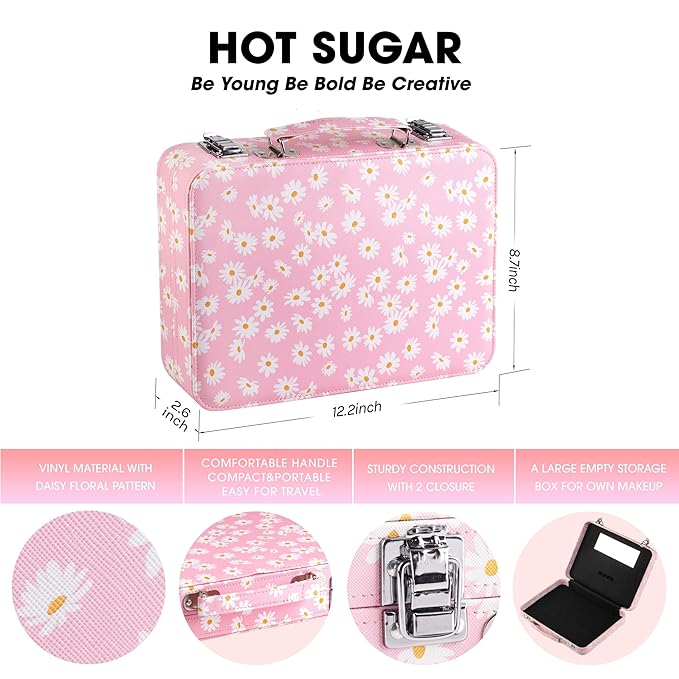 Hot Sugar Makeup Kit for Teenager Girls 10-12, All in One Beginner Makeup Kit for Women Full Kit, Teen makeup kit Cosmetic Gift Set on Birthday Christmas (PINK DAISY)-VivaGrace Women