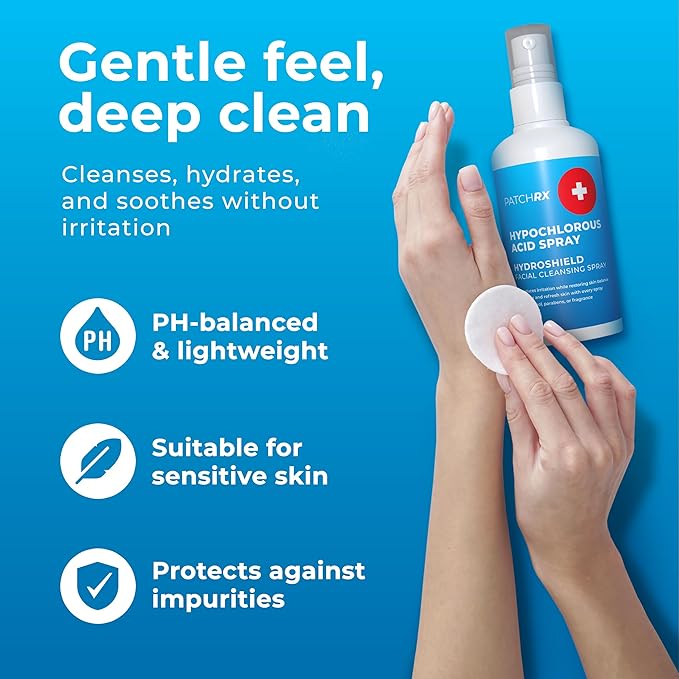 Hypochlorous Acid Spray (8oz, 2 packs), HOCL Facial Cleanser Acne Spray for Face, Body, Eczema, Pimples, Breakouts & Overall Skin Recovery (Reduces Redness)-VivaGrace Women