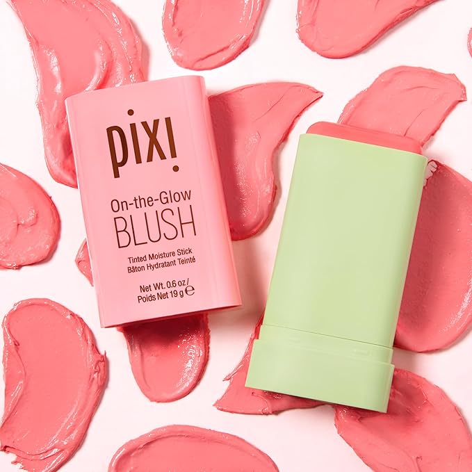 Pixi On-the-Glow Blush - Fleur, Hydrating Tinted Moisture Blush Stick with Ginseng, Aloe Vera & Fruit Extracts, For Cheeks & Lips, 19g / 0.6oz, Paraben-Free-VivaGrace Women