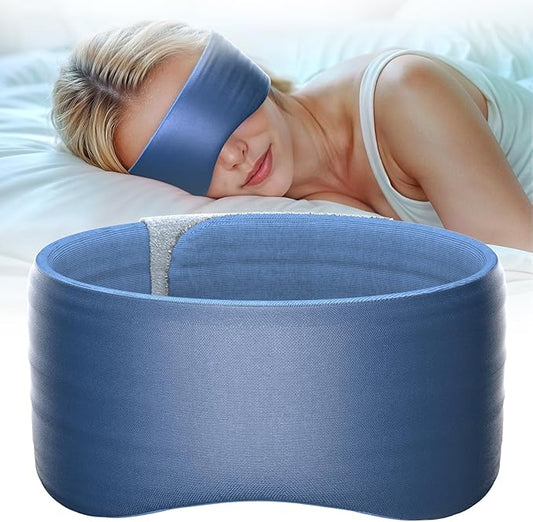 Sleep Mask, Eye Mask for Sleeping, Upgrade Ultra-Soft Blackout Eye Cover for Women Men, Wider Adjustable Strap for Side Sleeper, Travel, Nap, Yoga, Relief Eye, Blue-VivaGrace Women