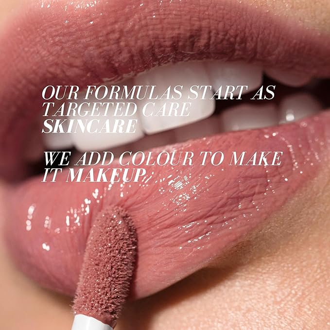 FITGLOW Beauty Lip Colour Serum | Hydrating Lip Gloss | Plumping Anti-Aging Lip Treatment | Natural Shine with Pomegranate Sterols & Collagen | Buildable Color for Dry Chapped Lips | Nudie - 10g-VivaGrace Women