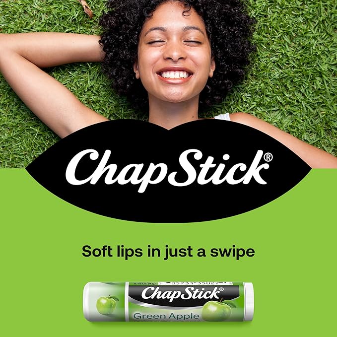 ChapStick Bulk Lip Balm Green Apple, Lip Care Tubes, 0.15 oz, 144 ct case-VivaGrace Women
