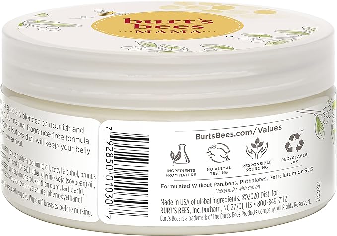 Burt's Bees Mama Belly Butter Stretch Mark Cream for Pregnancy Massages Body & Reduces Scar Appearance, Prenatal & Postnatal Tummy Skin Care, Shea Butter & Vitamin E Rich Formula, 6.5 Oz (Pack of 3)-VivaGrace Women