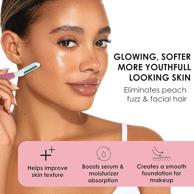 JAPONESQUE Dermaplaner with Soothing Aloe Comfort Strip - Skin Tool with Ultra Precision Blade for Facial Hair Removal and Exfoliation, 3pk.-VivaGrace Women