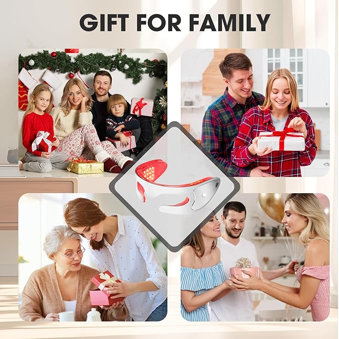 LED Red Light Therapy Eye Device, 3 Modes Red Light Eye Mask with Multi-Frequency Vibration for Anti-Aging, Skin Rejuvenation, Dark Circles, Eye Bags and Wrinkles-VivaGrace Women