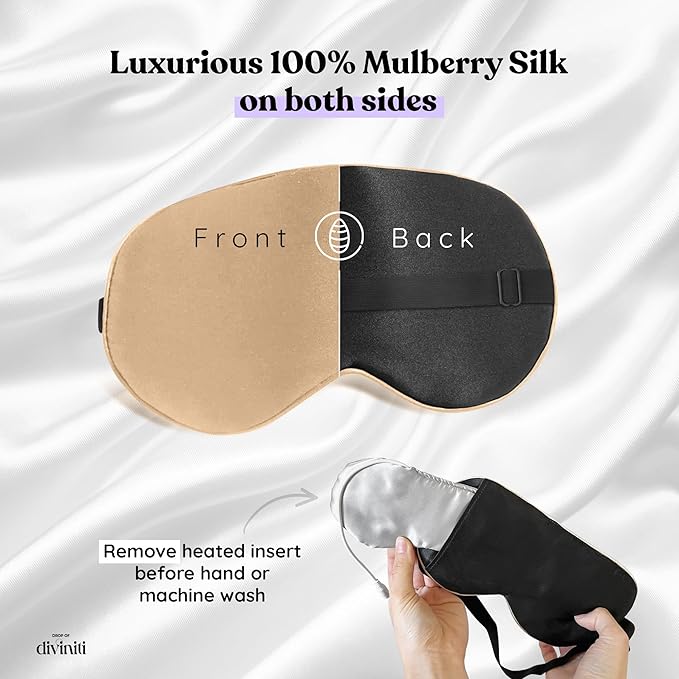 Heated Eye Mask for Dry Eye Relief - Stye Eye Treatment, Warming Eye Mask for Dry Eyes Mask Warm Compress for Eyes, Sinus Mask Heated Eye Patch - Dry Eye Mask Moist Heat Electric Warming - Champagne-VivaGrace Women