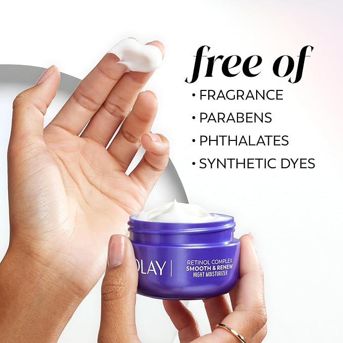 Olay Retinol Face Moisturizer, Smooth & Renew Cream for Women, Fragrance-Free - Anti-Aging, Anti-Wrinkle, Smooth Fine Lines, Tightening, Brightening - Recyclable Sustainable Eco Jar, Non-Greasy, 2 Oz-VivaGrace Women