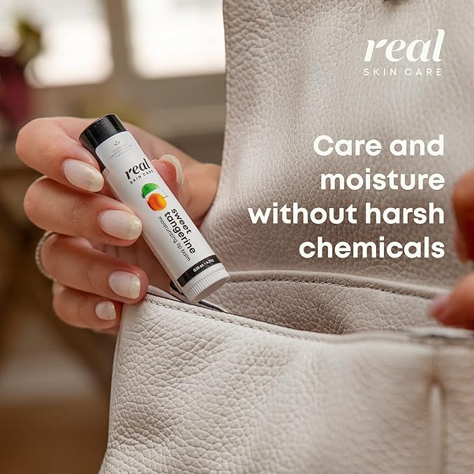 Organic Lip Balm With Coconut Oil | Handmade In the USA | Sweet Tangerine 4-Pack | Natural Lip Balm | Coconut Oil Lip Balm for Dry & Cracked Lips | Beeswax Lip Balm | 4 Lip Balm Pack-VivaGrace Women