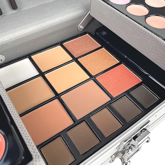 Professional 132 Colors All-in-one Makeup Palette Cosmetic Contouring Kit Combination with Eyeshadow, Cream Concealer, Eyebrow Powder, Lip Gloss Blusher and Pressed Powder-VivaGrace Women