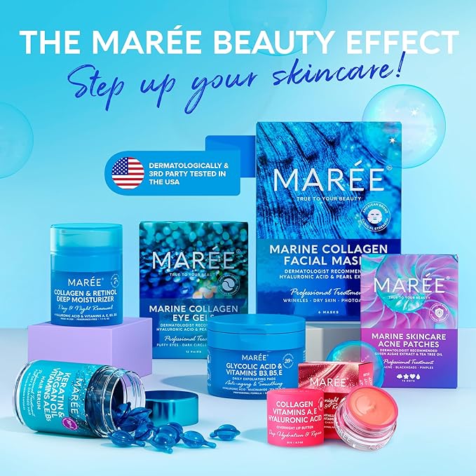 MAREE Lip Mask with Hyaluronic Acid & Coconut Oil - Overnight Collagen Lip Butter to Nourish & Hydrate Dry Cracked Lips - Moisturizer for Skin Care with Shea & Cocoa Butter - Sleeping Lip Butter Balm-VivaGrace Women