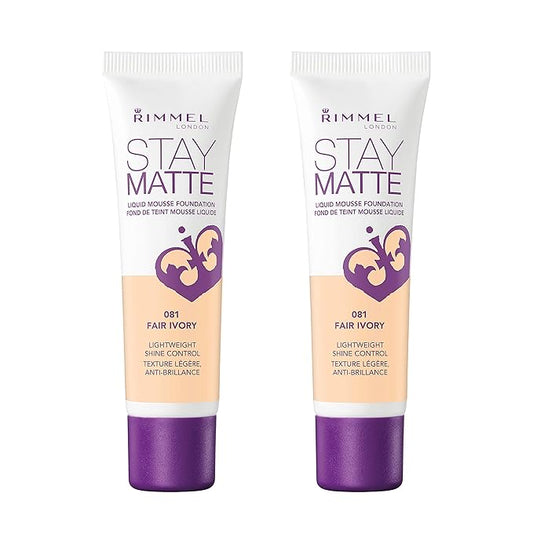 Rimmel, Stay Matte Foundation, Fair Ivory 2 Count (Pack of 1)(packaging may vary)-VivaGrace Women