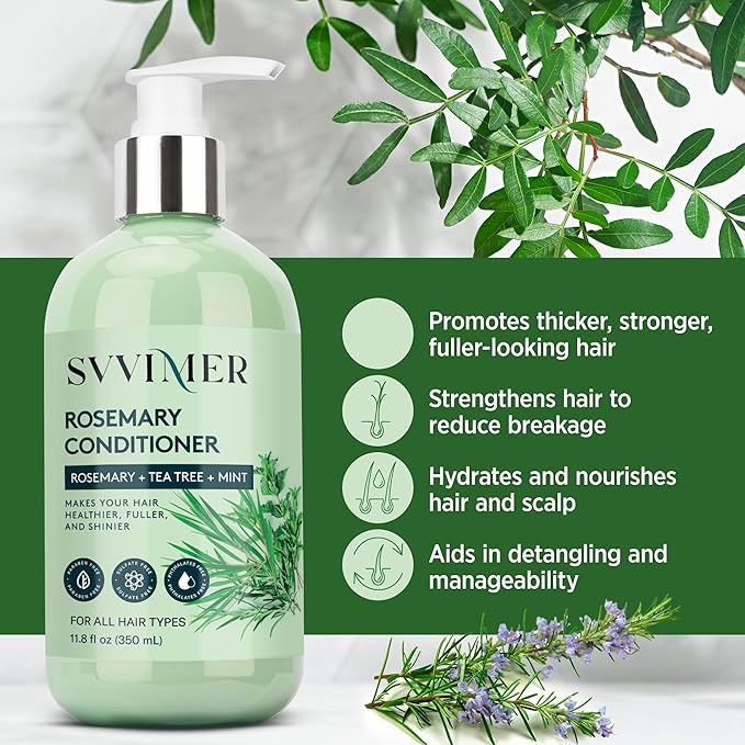 Rosemary Hair Growth Conditioner: Thickening Moisturizing Product with Biotin for Women Men - for Damaged Dry Thinning Hair 11.8 fl.oz-VivaGrace Women