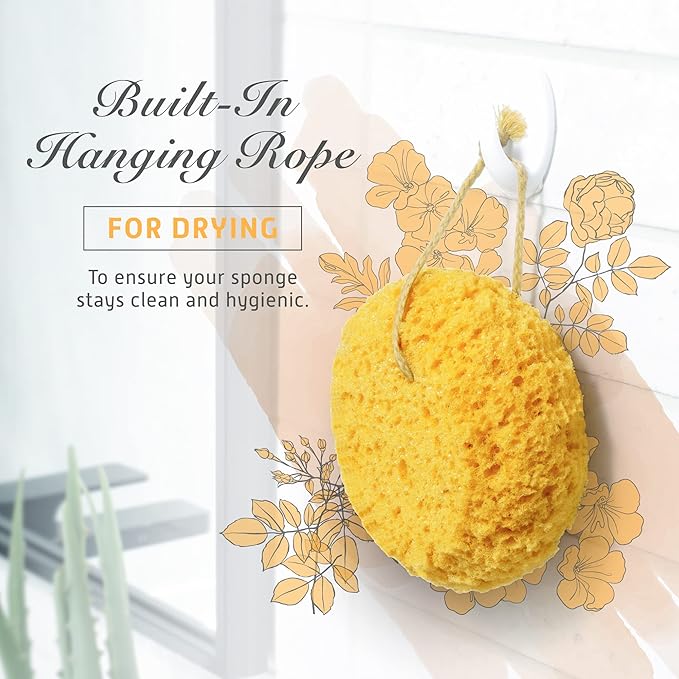 Spongentle Deep Cleansing Body Loofah Sponge, Natural Colors, for Bath and Shower, Multiple Textures for Gentle and Deep Exfoliation, Generous and Rich Lather, (Pack of 3)-VivaGrace Women