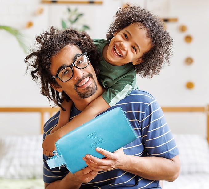 Bath and Body Mens Gift Set - Glacier Absolute - Premium Fathers Day Birthday Christmas Gifts Ideas For Him - Skin Care Kits For Men in Leather Toiletry Bag w. Full Size Items-VivaGrace Women