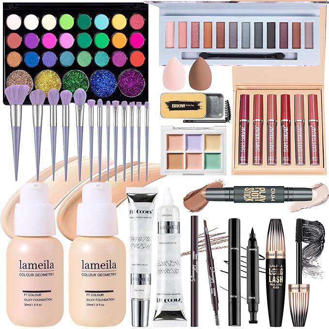 Makeup Set, Makeup Set Full Kit, Makeup Present Set For Women Girls Teens, Full Face Makeup Set For Women Girls Teens, Multipurpose Makeup Sets, Beginners and Professionals Alike-VivaGrace Women