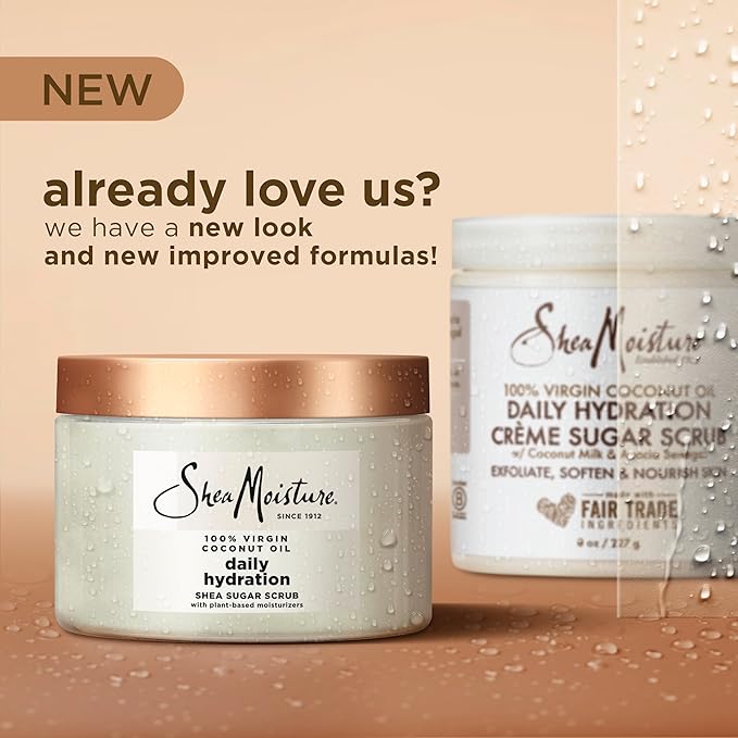 SheaMoisture Shea Sugar Body Scrub For Nourish And Replenish Skin Virgin Coconut Oil Daily Hydrating Body Scrub With 24h Shea Moisture Nutrients 12 oz-VivaGrace Women
