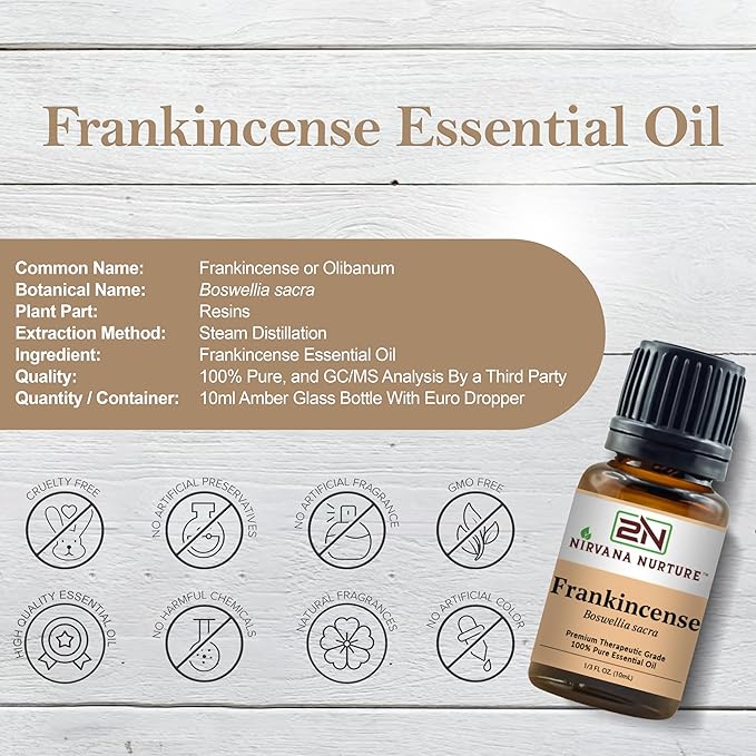 Frankincense Sacra Essential Oil 100% Pure Premium Therapeutic Grade, Undiluted - Aromatherapy Diffuser for Calm and Relaxation, Skin Care, Hair Care-VivaGrace Women