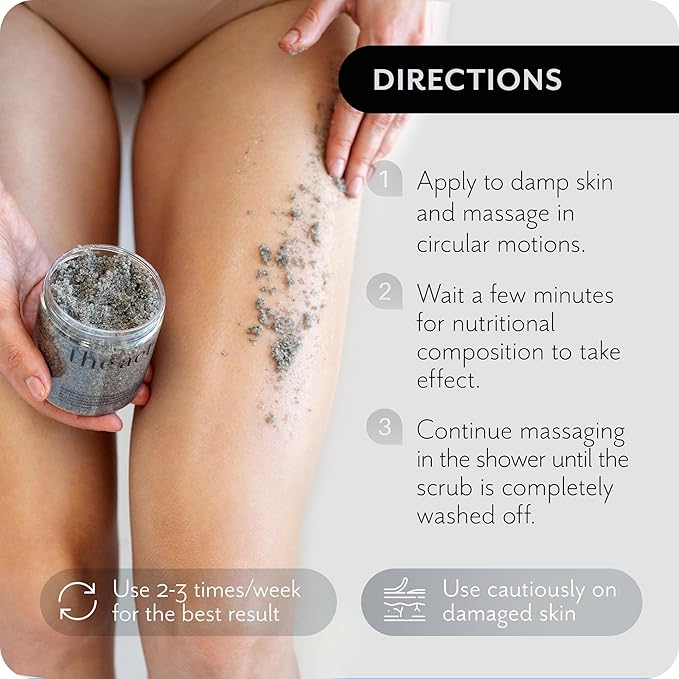 Exfoliating Balancing Body Scrub with Black Cumin Oil - Sea Salt Formula for Smooth & Radiant Skin - Home Spa Care, Gift for Women Men, Vegan, Organic 10.58 Oz-VivaGrace Women