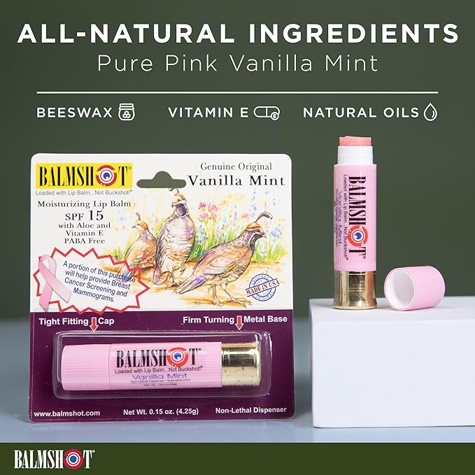 BALMSHOT Lip Balm Two Pack of Classic & Pure Pink-VivaGrace Women