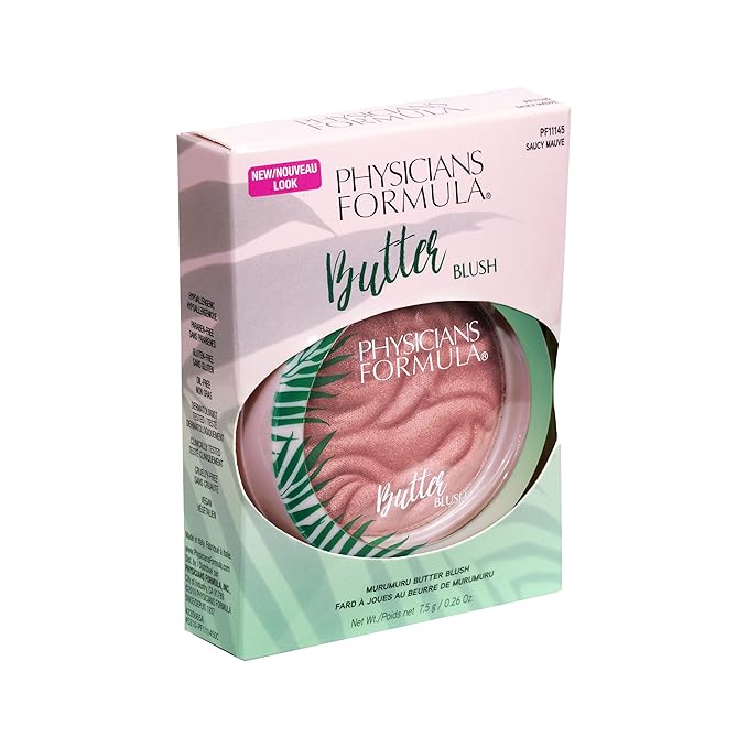 Physicians Formula Murumuru Butter Blush Makeup Powder, Saucy Mauve, Dermatologist Approved, Vegan-VivaGrace Women
