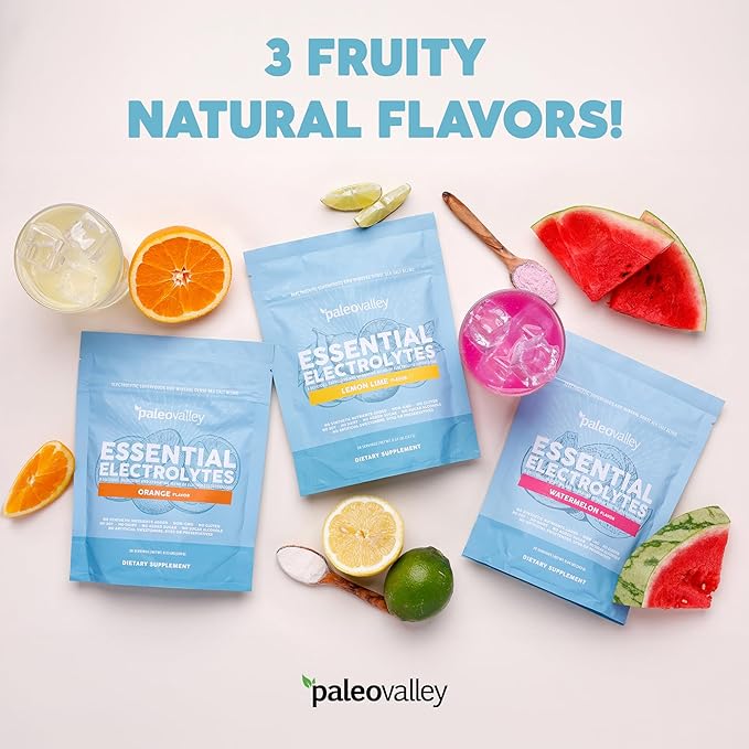 Paleovalley Essential Electrolytes Powder - Full Spectrum Lemon Lime Electrolyte Powder for Hydration, Energy and Muscle Recovery - No Sugar Added - 28 Servings-VivaGrace Women