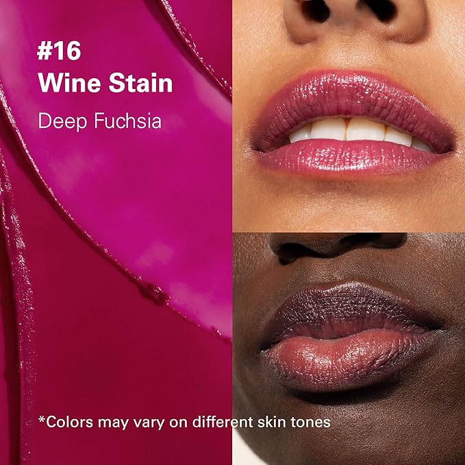 Melixir Vegan Lip Butter #16 Wine Stain (+11 more colors), Hydrating Tinted Lip Balm Stick, Bee-Free, Petrolatum-Free, Plant-Based, Moisturizes Dry Chapped Lips With Shea Butter, Sheer Natural Finish-VivaGrace Women