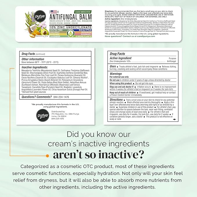 Puriya Clinically Proven Antifungal Cream for Skin Fungus, Extra-Strength Athletes Foot Cream Treatment, Jock Itch, Ringworm Treatment for Humans, Anti Fungal Itchy Skin Relief with Tea Tree Oil-VivaGrace Women