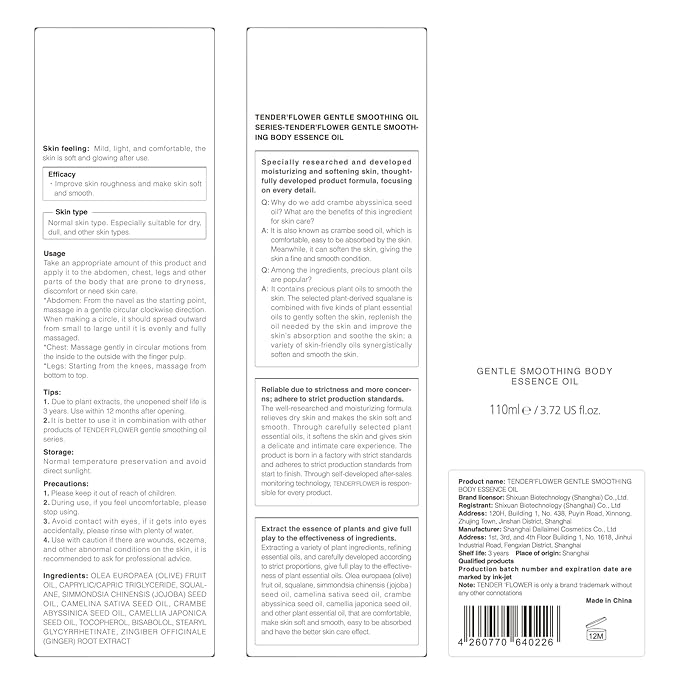 2PCS Folic Acid&Amino Acid,Essence combination of oil and lotion,Age-Defying Vegetable Glycerine for Skin Firms, Smooth, Anti Stretch Mark, Moisturizing 6.7 OZ +3.7 OZ-VivaGrace Women