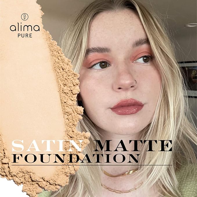 Alima Pure Matte Foundation Loose Mineral Powder Foundation Makeup, Loose Powder Makeup Oil Free Talc Free Powder, Natural Makeup Mineral Foundation Full Coverage Natural Foundation Powder .15 oz/4.5-VivaGrace Women