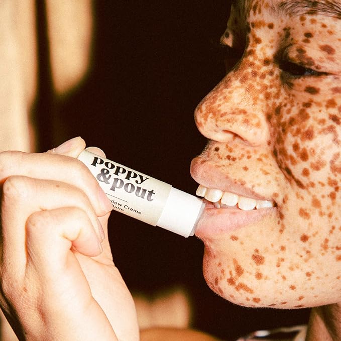 Poppy & Pout Marshmallow Creme Jumbo Lip Balm | All Natural Lip Balms & Moisturizers | Hydrates with Beeswax, Vitamin E, Organic Coconut Oil | Cruelty-Free | Lip Balm in Recyclable Cardboard Tube-VivaGrace Women