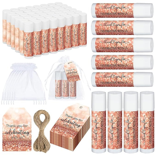 Dunzy 50 Pack Bridal Shower Favors Gifts Bulk Lip Balms Wedding Bachelorette Favors Baby Shower Favors Prizes Souvenirs Thank You Appreciation Gifts for Guests Women Men Coworker Staff-VivaGrace Women
