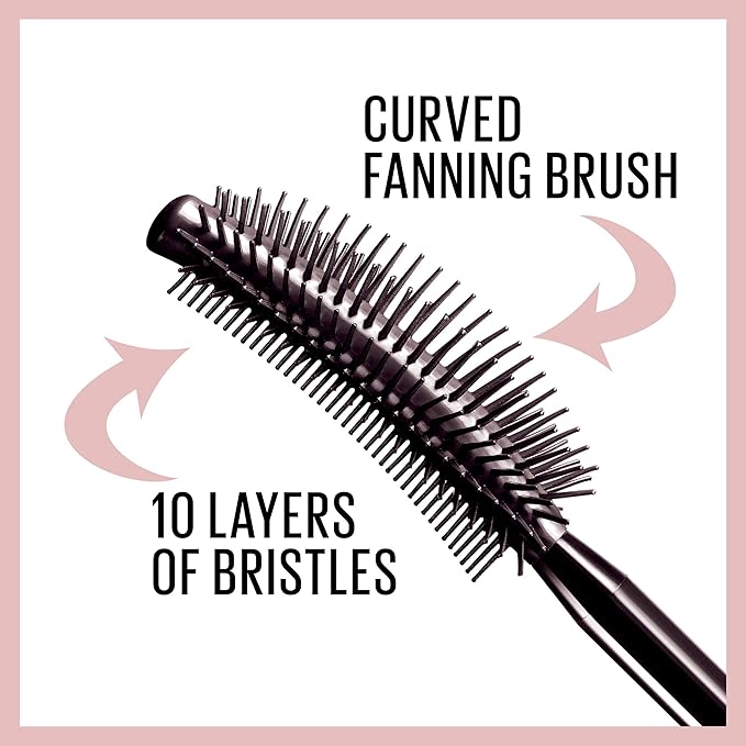 Maybelline Lash Sensational Washable Mascara, Lengthening and Volumizing for a Full Fan Effect, Brownish Black, 1 Count