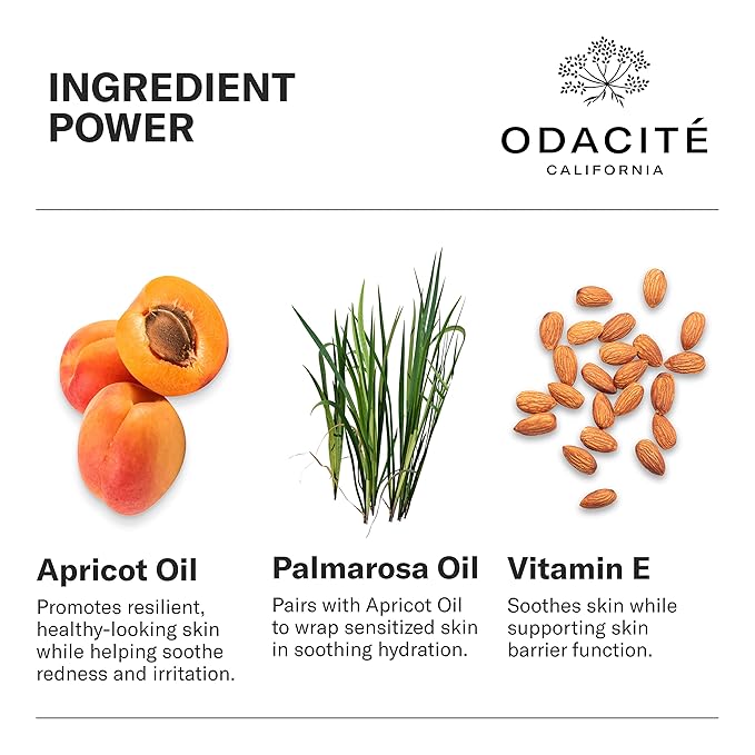 Odacité Anti Aging Serum Concentrate with Apricot and Palmarosa - For Fragile Capillaries - Ultra-Soothing Facial Serum for Fragile Skin, Redness & Healthy Looking Skin - 0.17 Fl. Oz-VivaGrace Women