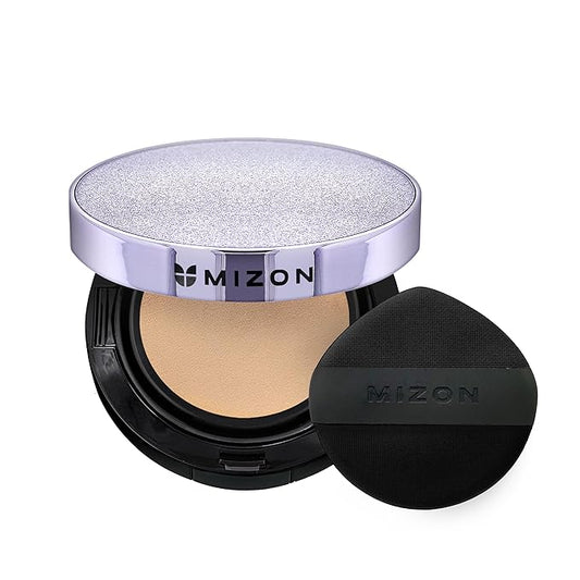 MIZON Vegan Collagen Cushion (15g/ 0.52 oz x 2 ea) Healthy and glowing look, Medium coverage compact with SPF38 PA++ Protection, Skincare and makeup INCLUDES REFILL (#21 Light Beige)-VivaGrace Women