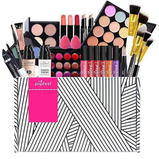 Multi-purpose Makeup Kit All-in-One Makeup Gift Set Colours Mix Eyeshadow Concealer Lip Gloss Pressed Powder and Powder Blusher Cosmetic Makeup Palette Set Kit #091-VivaGrace Women