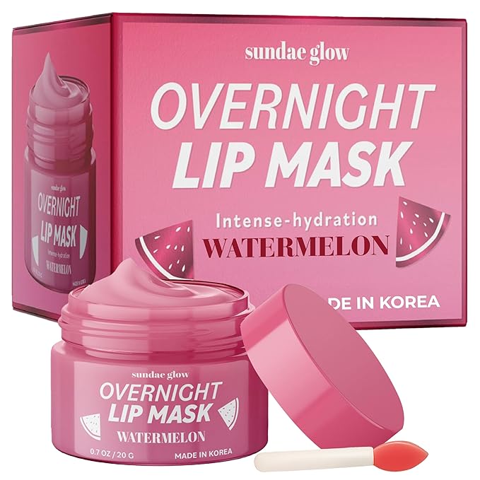 Watermelon Lip Mask - Dermatologist Tested, Anti-Aging, Korean Skin Care, Deep Hydration, Overnight Lip Repair - Vegan, Clean Beauty, 95% Natural, Cruelty-Free - 1 Pack-VivaGrace Women