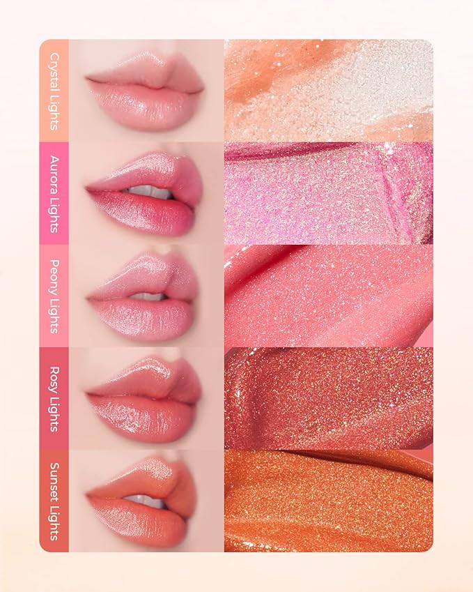 AMTS Tinted Lip Balm - Crystal Lights | Hydrating Glitter Lipstick | Pearl Shimmering Daily Lip Makeup for dry, cracked, chapped lips | korean beauty Moisture Lip Tint-VivaGrace Women