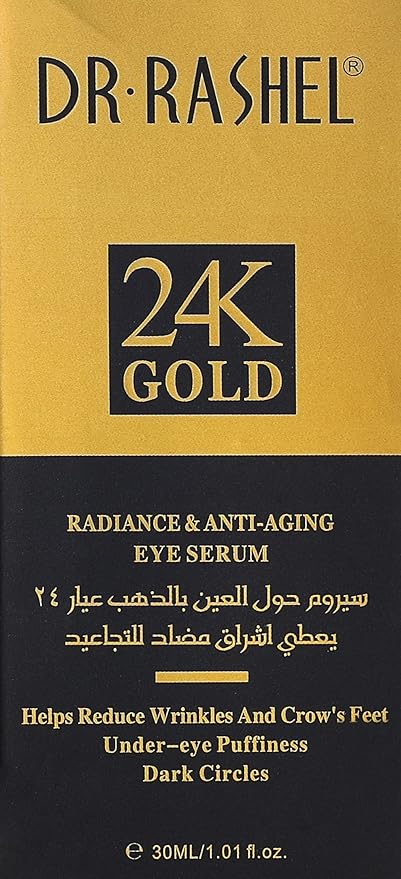 24K Gold Radiance Collagen & Anti - Aging Eye Serum, Helps To Reduce Wrinkle, Under eye Puffiness & Dark Circles, Size 1.01 Fl Oz (Pack Of 1)-VivaGrace Women