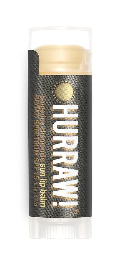 Hurraw! Sun Lip Balm (Zinc Oxide Protection, Broad Spectrum SPF 15, Tangerine, Chamomile): Organic, Certified Vegan, Gluten Free. Non-GMO, 100% Natural. Bee, Shea, Soy and Palm Free. Made in USA-VivaGrace Women