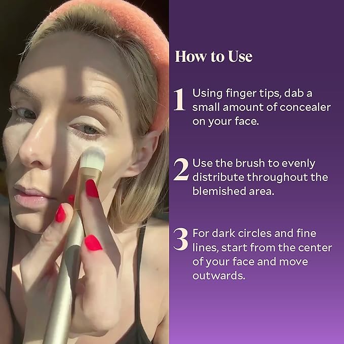 Fièra Concealer & Foundation Brush - Expert Tool for Cream & Liquid Makeup - Seamless, Even Application - Lightweight & Easy to Clean - Perfect for Use with Fièra Luxury Concealer-VivaGrace Women