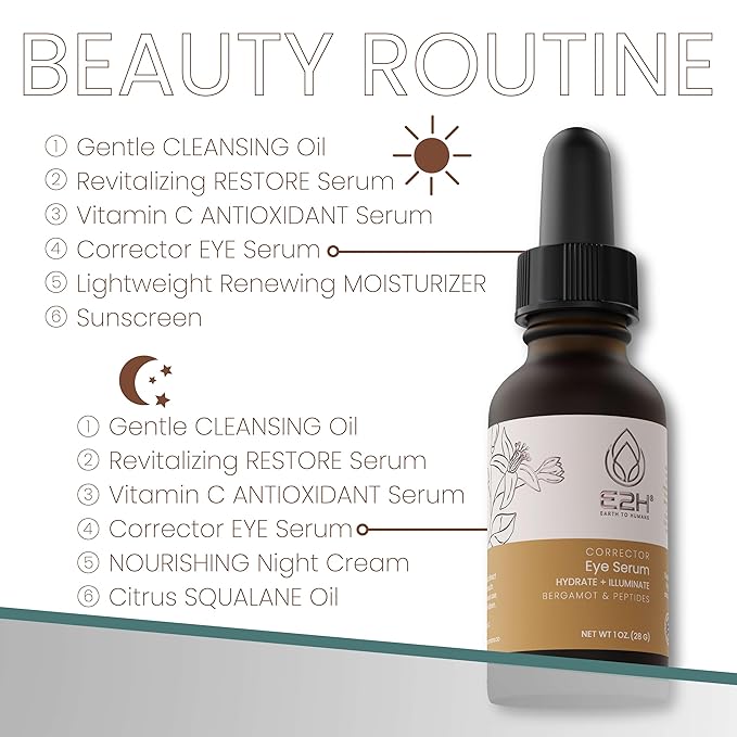 E2H Corrector Eye Serum with Bergamot and Peptides | Minimizes Creases & Dark Circles | Hydrates & Smoothens | Dramatic Results-VivaGrace Women
