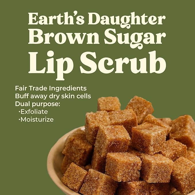 Organic Brown Sugar Lip Scrub – 0.7oz – USDA Organic Lip Exfoliator Scrub for Dry Lips - Fair Trade, Brown Sugar, Jojoba Oil, Beeswax, Coconut Oil - Lip Scrubber Exfoliator For Lip Care-VivaGrace Women