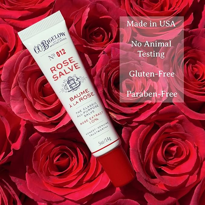 C.O. Bigelow Rose Salve Lip Balm Tubes 3 Pack, All Purpose Salves Moisturizing for Chapped Lips and Dry Skin-VivaGrace Women