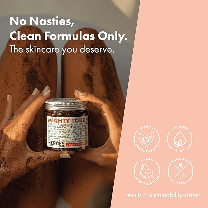 Coffee Scrub Foot & Body Exfoliator Infused with Vitamin E and Orange Peel Natural Exfoliating Sugar Body Scrub for Toning Cellulite Skin Care by Handmade Heroes-VivaGrace Women