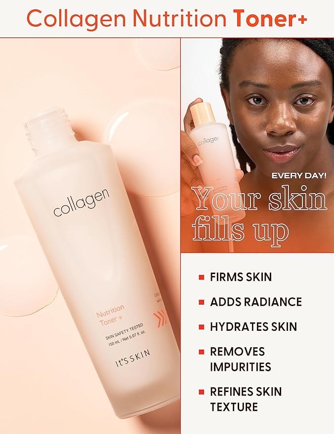 It'S SKIN Collagen Nutrition Toner, Anti-Wrinkle Face Toner with Marine Collagen, Firming & Revitalizing, Texture Refining pH Balancing & Nourishing Toner, 5.07 fl.oz.-VivaGrace Women