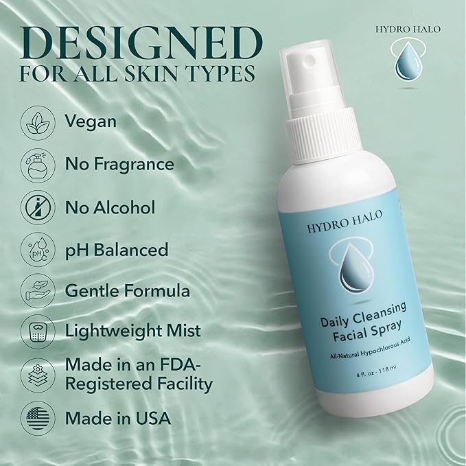 Hypochlorous Acid Spray for Face 4oz – Pure Hypochlorous Acid Spray Cleaner, Daily Cleansing Facial, pH Balanced, Plant Based, No Alcohol, USA Made-VivaGrace Women