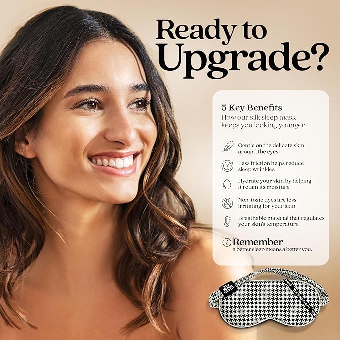 Pure Silk Sleep Mask [100% 6A Mulberry Silk, 22 Momme] Light Blocking Travel Essentials. Eye Masks for Sleeping. Black Oeko-Tex Blindfold. Eye Covers for Men & Women-VivaGrace Women