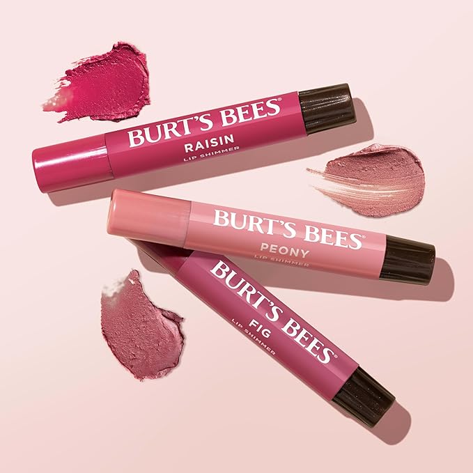 Burt's Bees Lip Shimmer Nude Collection, Tinted Lip Balm Stick, Moisturizing for All Day Hydration with Natural Glowy Pigmented Finish & Buildable Color, 3 Warm Shades; Value Pack, 3 Tubes x 0.09 Oz-VivaGrace Women