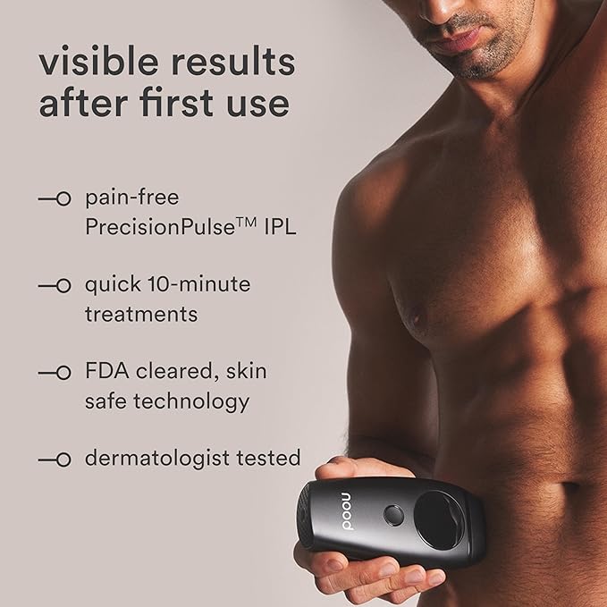 NEW Nood™ Flasher 2.0 Kit — IPL Laser Hair Removal Device for Women & Men — Pain-free & Permanent, Visible Results After First Use & Works Everywhere — Pre & Post IPL Treatment Included — Matte Black-VivaGrace Women